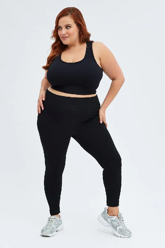 Black Fleece Leggings Seamless