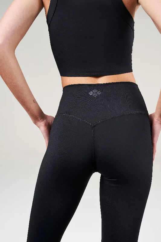 EMBLEM SCULPTING STRETCH LEGGINGS - BLACK