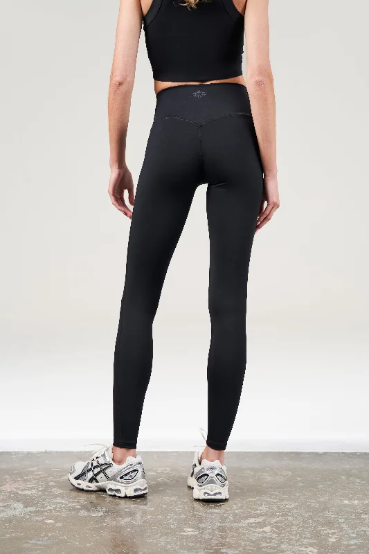 EMBLEM SCULPTING STRETCH LEGGINGS - BLACK