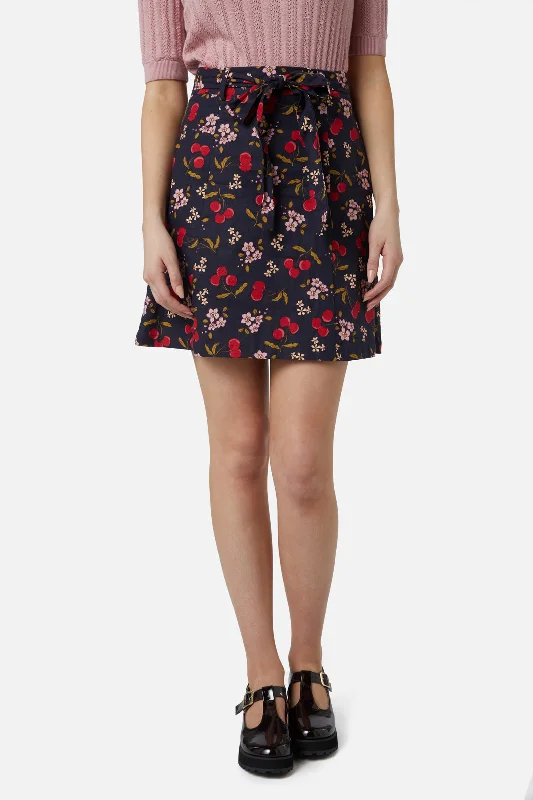 French Cherry Flippy Skirt