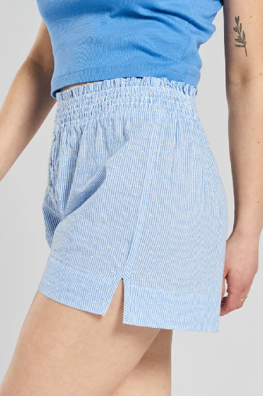 Lomandra striped woven-cotton shorts - Mountain Blue