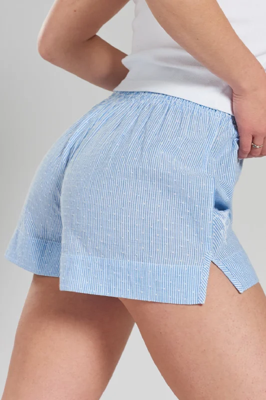 Lomandra striped woven-cotton shorts - Mountain Blue