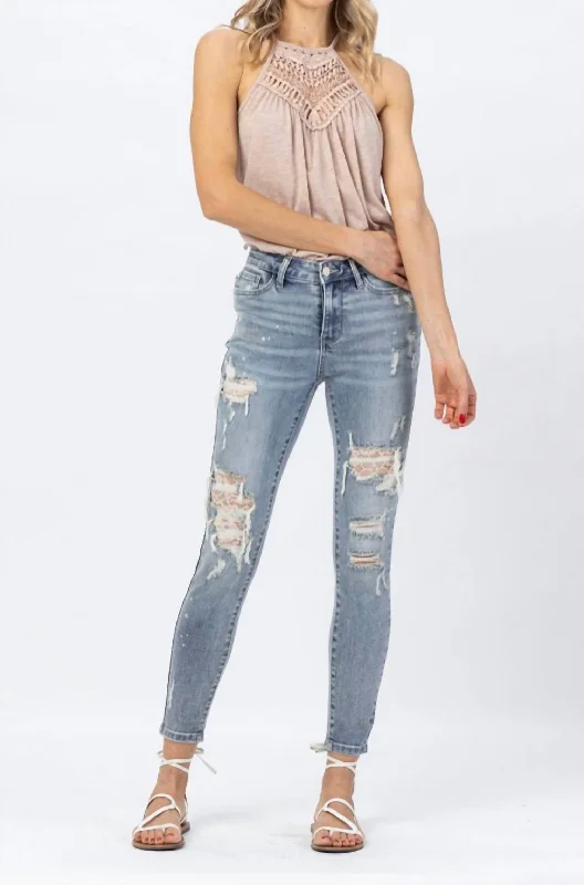 Lace Lace Baby Jean In Light Wash